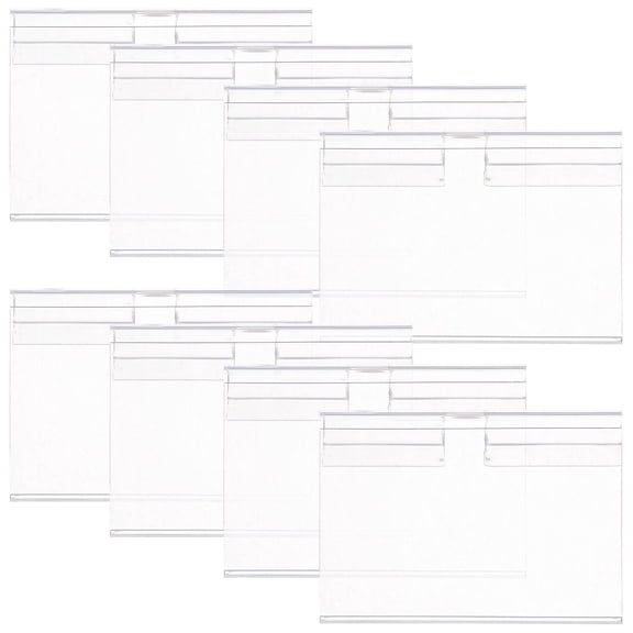 WHAMVOX 60 Pcs Shelve Shop Label Holders Shelf Sign Stand Office 6x4.2x1cm Transparent