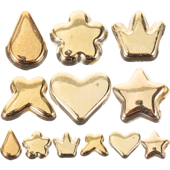 WHAMVOX 600Pcs Loose Spacer Beads for Pendant Making Crown Shape Plastic Resin