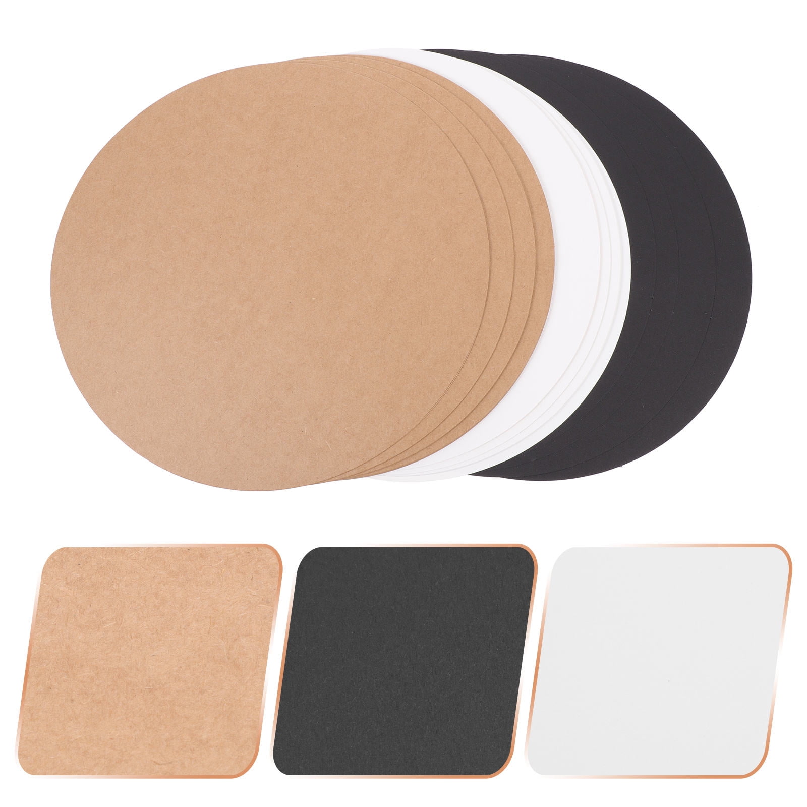 WHAMVOX 60Pcs Round Calligraphy Cardboard Mandala Kraft Papers Round Cardboards