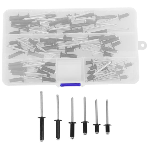 HOOWIFFY Flange Pop Rivets Black Round Head Aluminum Steel 60pcs