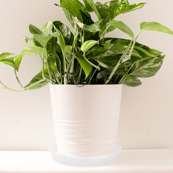 WHAMVOX 6Pcs Clear Plastic Plant Drip Trays for Outdoor Use Fits Pots 8.6 Inches