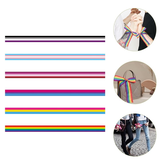 WHAMVOX 6Pcs Crafting Ribbon Rainbow 90x5cm for DIY Bowknot Making and Home Decoration