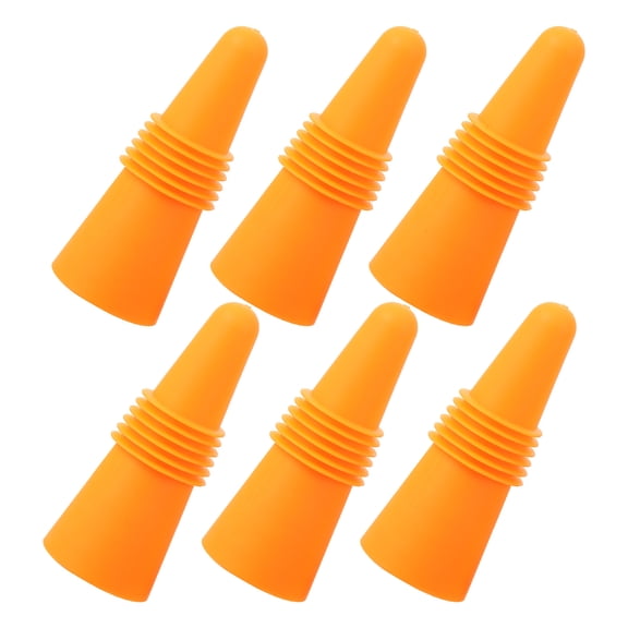 WHAMVOX 6Pcs Fresh Bottle Stoppers Cylindrical Silicone Stainless Steel Leak-proof Design For Restaurant