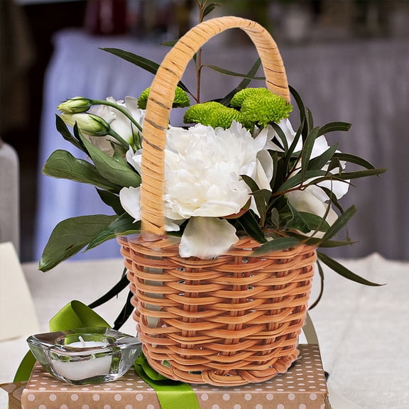 WHAMVOX 6Pcs Miniature Basket Woven Basket Portable Mini Woven Storage Basket Flower Basket
