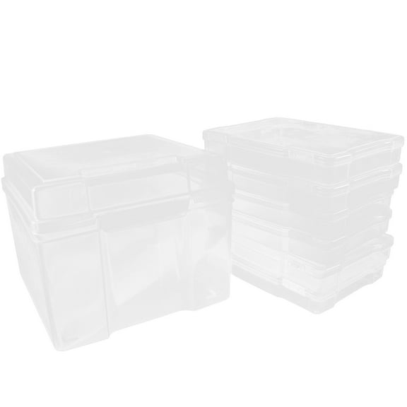 WHAMVOX 6Pcs Transparent Storage Cases for Cards and Postcards in Rectangular Shape