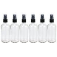 thumbnail image 1 of WHAMVOX 6pcs 100ml Transparent Spray Bottle Empty Mist Glass Water Sprayer Multifunctional Refillable Dispenser with Black Lid for Makeup Perfume Travel, 1 of 8