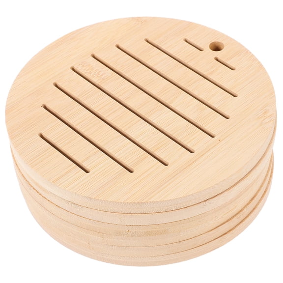 WHAMVOX 6pcs Bamboo Style Tea Pot Teacup Mat Anti-skid Placemat Heat Insulation Rustic Coaster
