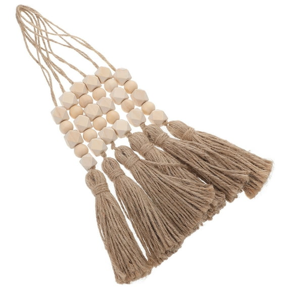 WHAMVOX 6pcs Boho Farmhouse Wooden Beads Tassel Garland Wood Craft Beads Door Hanging Tassel Door Hanging Beads Wood Closet Tassel