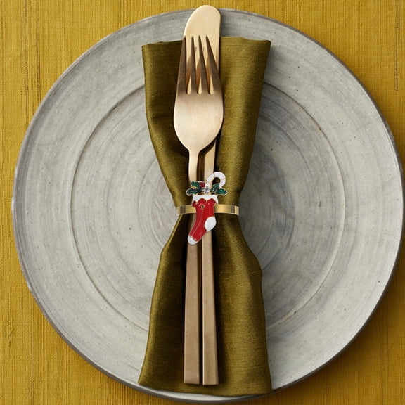 KAJNBN Delicate Napkin Buckle Rings For Birthday Party 6Pcs 1.8In 1.7In