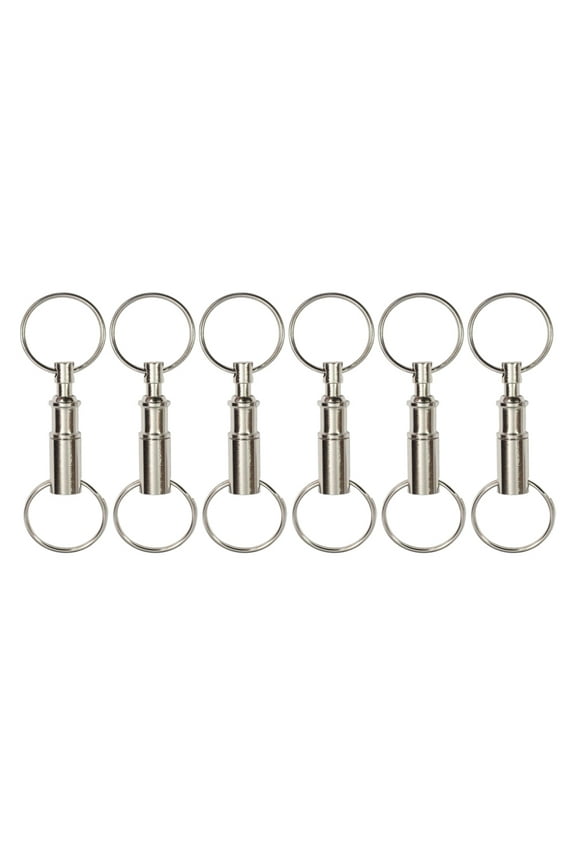 6pcs Detachable Keychain Quick Release Pull Apart Key Rings Dual Split Key Holder for Home Car Keys 8cm