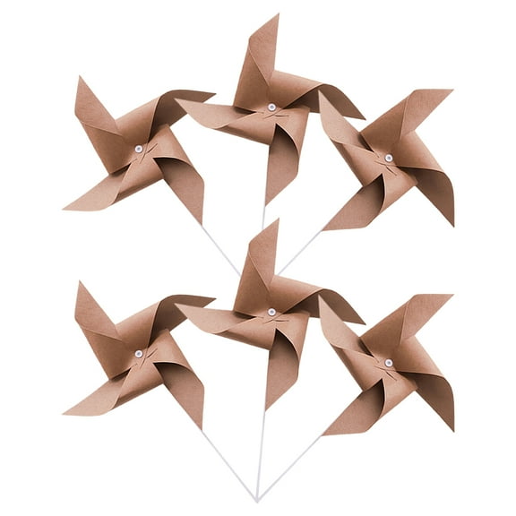 WHAMVOX 6pcs Handheld Windmill Decor Birthday Party Retro Paper Pinwheel For Picnic Outdoor Activities Party Photo Props
