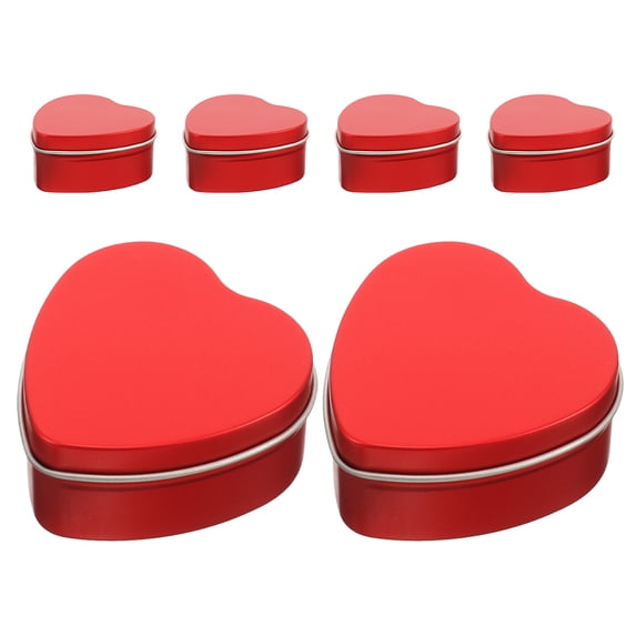 WHAMVOX 6pcs Heart Shaped Treat Boxes Decorative Candy Tin Box Candy Storage Case for Weddings Birthday Valentines Holiday Party Favors