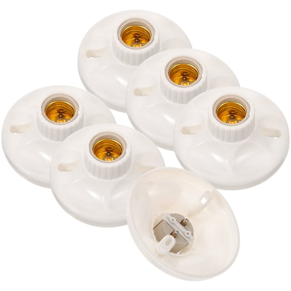 COMPUKAS Lamp Socket Replacement White 6Pcs 4.7X4.7X1.9In