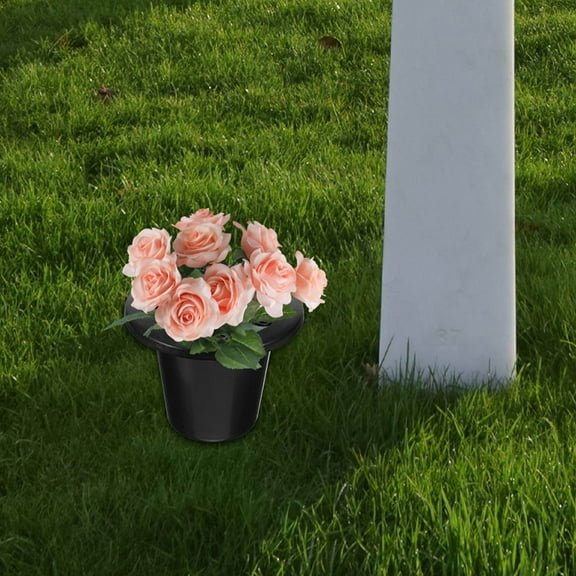 WHAMVOX 6pcs Memorial Flower Vase Adornment Cemetery Flower Holder Decoration Grave Flower Pot