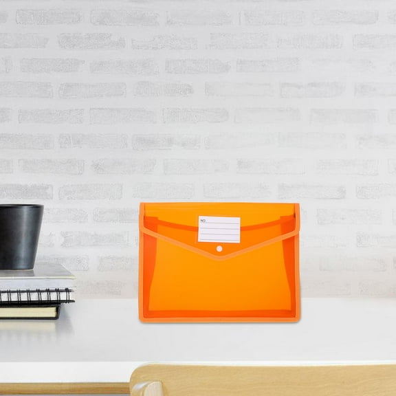 WHAMVOX 6pcs Plastic Envelopes Poly Envelopes Clear Document Folders With Snap Closure File Folders A4 Size File Envelopes With Label Pocket