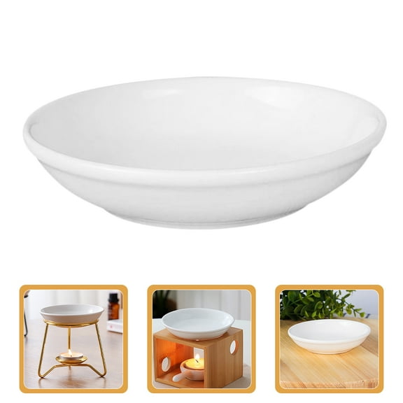 WHAMVOX 6pcs Replacement Wax Warmer Dish Round Ceramic Dish Wax Melt Candle Warmer Bowl Plate For Electric Oil Aromatherapy Warmer