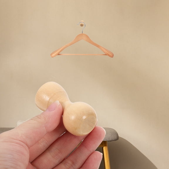 WHAMVOX 6pcs Screw On Wooden Shaker Pegs With Hangerbolt Diy Row Hook Clothes Hanger Racks For Hanging Arts Crafts Diy Woodworking