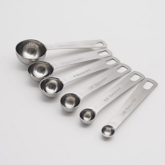 WHAMVOX 6pcs Stainless Steel Measuring Spoons Stainless Steel Teaspoon Creative Kitchen Tools for Measuring Liquid and Dry Ingredients