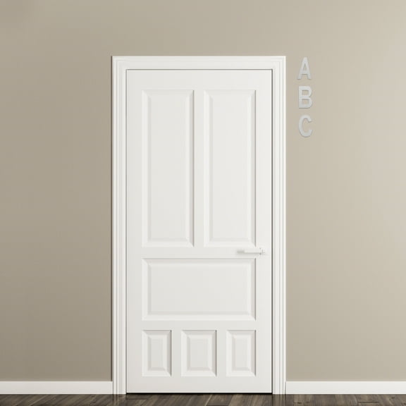 WHAMVOX 6pcs Stainless Steel Self-Adhesive Alphabet Sign Address Door Letter Sign Door Plaque Letter For Hotel Rooms Office School Apartment