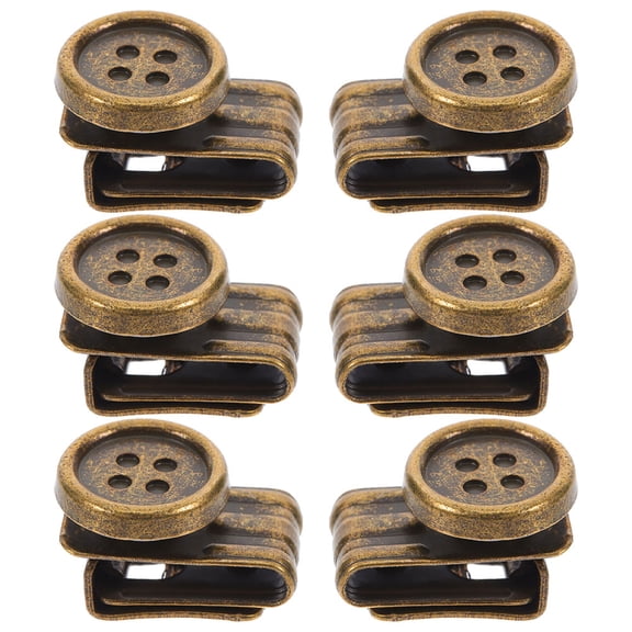 WHAMVOX 6pcs Suspender No Sew Buttons End Brace Clips Movable Suspender Clips Replacement for Jeans Suspenders Hats Pants Repair Supplies