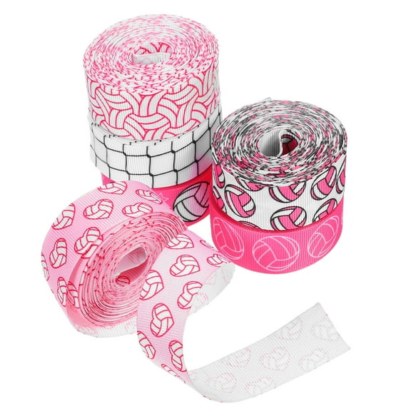 WHAMVOX 6pcs Volleyball Ribbon DIY Volleyball Hair Ties Hair Bows Wrapping Crafting Sewing Craft Ribbons for Sport Team Theme Party Decorations