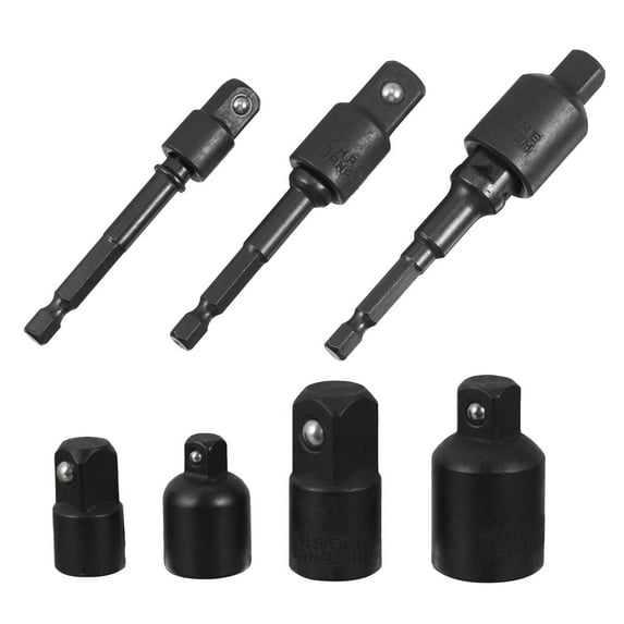 WHAMVOX 7 Pcs/set Drill to Socket Adapter Ratcheting Universal Black