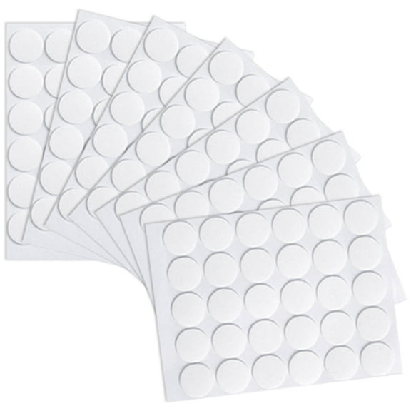 WHAMVOX  7 Sheets Double Sided Tape Stickers Sticky Tabs for Wall Hanging Fix Back White