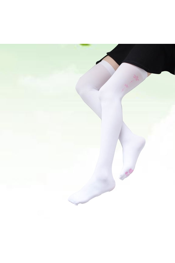 70 Cm Cat Claw Over-the-knee Socks White Silk Stockings