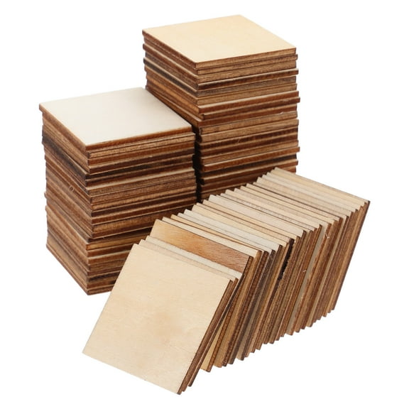 WHAMVOX Wooden Craft Cubes for DIY Use Beige Square Wood Pieces Versatile Unfinished Decor 75pcs