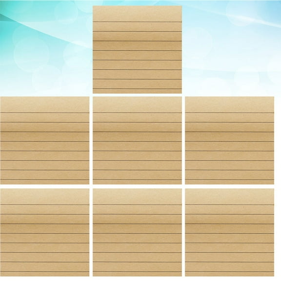 WHAMVOX 7pcs Simple Paper Horizontal Line Paper Note Creative Square Notes Students (7pcs/Set, Cowhide-horizontal Line)