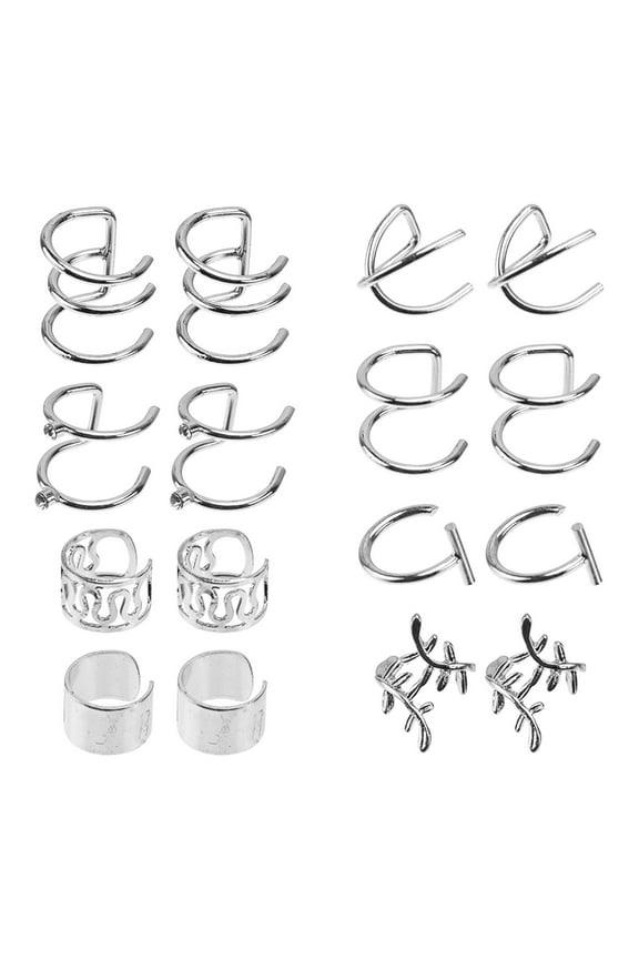 8 Pairs Non Faux Unpierced Ear Clips Comfortable Ear Clips 1.2x1cm Silver
