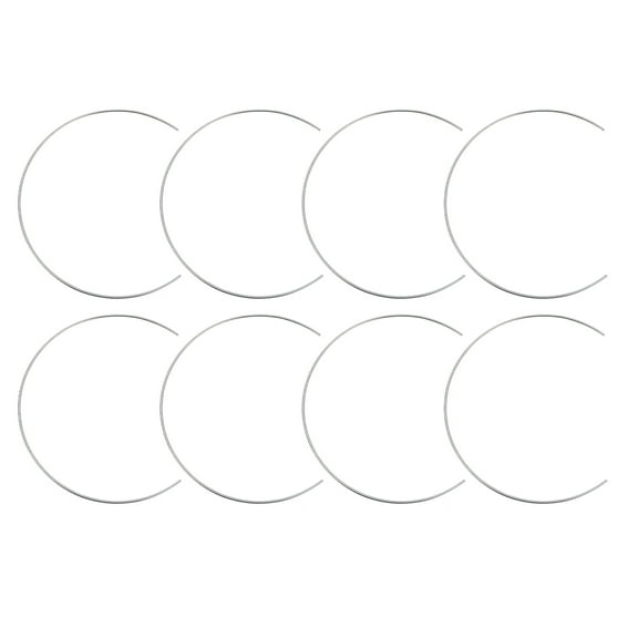WHAMVOX Diy Craft Iron Silver 8Pcs 7.9X6.3X0.1in Half Circle Ring For Crafting Home Decoration