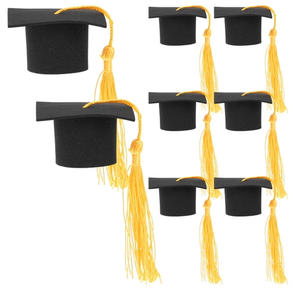 HOOWIFFY cupcake decorations graduation Graduation Tassel Cap Toppers Paper 8pcs