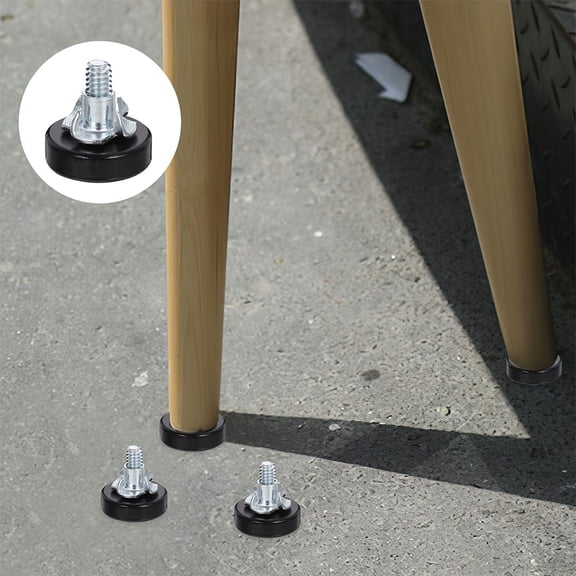 WHAMVOX Adjustable Furniture Leveling Legs with Screws, Black, Support for Tables and Chairs
