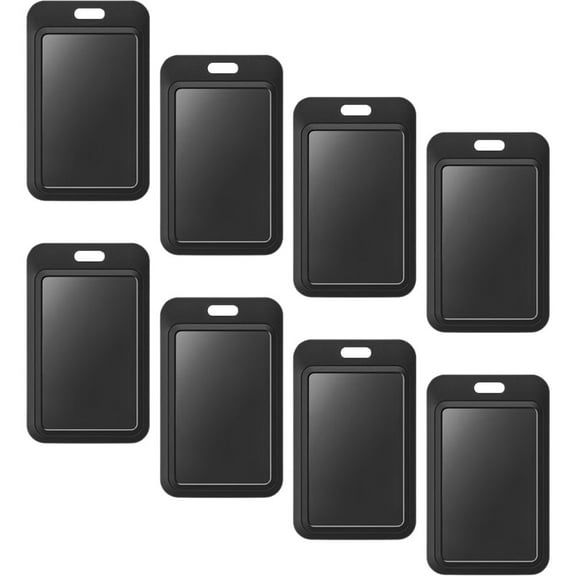 WHAMVOX 8 Pcs Id Card Protector Access Badge Holder Lanyards for Badges Office Black