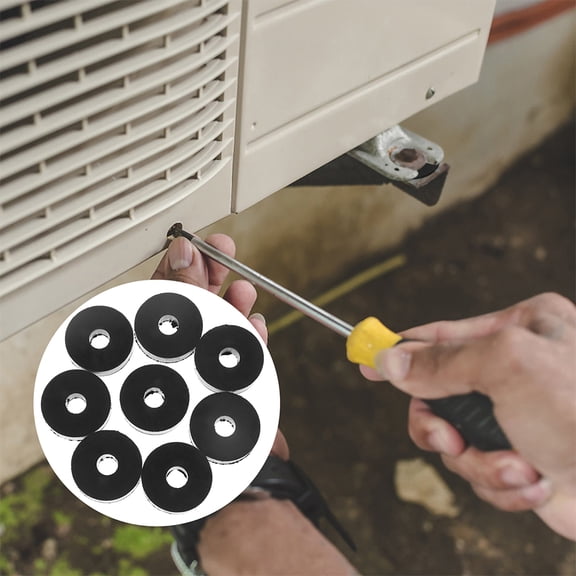 WHAMVOX  8 Pcs Mechanical Vibration Damping Pads Rubber Isolation Black