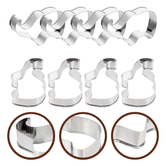 ROMANSENTIAL 8Pcs Stainless Steel Elephant Biscuit Cutter Household Baking Accessory Lovely Design