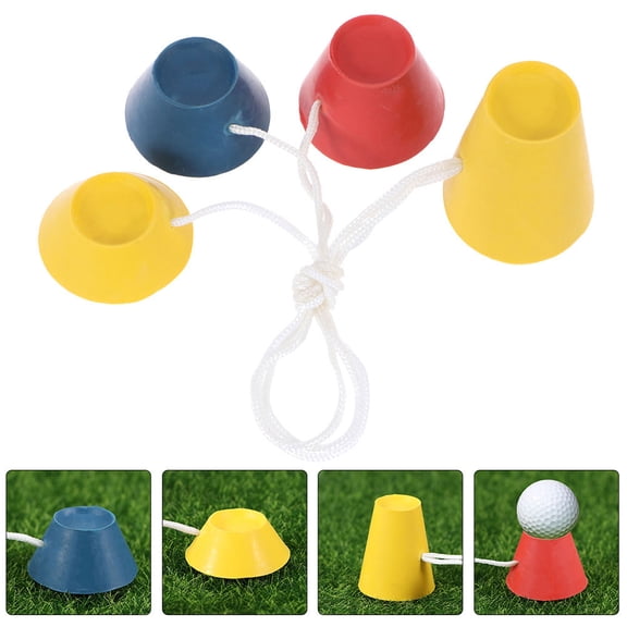 WHAMVOX 8 Pcs Rubber Golf Tees Set with Holders and Driving Range Mats for Training