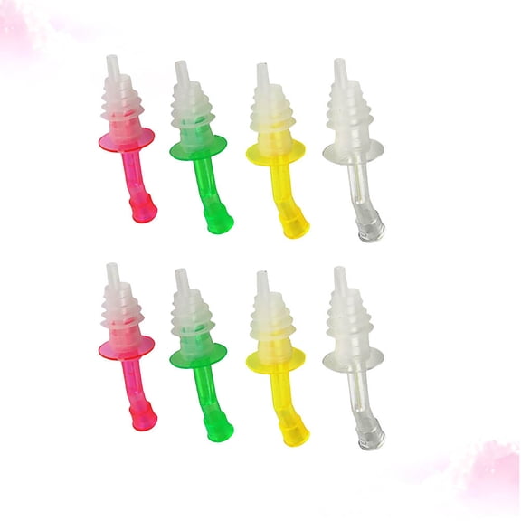 WHAMVOX  8 Pcs Shape Spout Plastic Bottle Plugs Delicate Pouring Nozzle Oil Stopper
