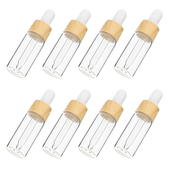 WHAMVOX  8 Pcs Small Dropper Bottle for Oil Bottles Bulk Wood Grain Travel Business Trip
