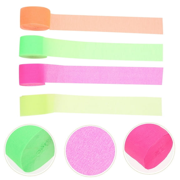 WHAMVOX  8 Rolls Birthday Streamers Decorative Paper Ribbon Crepe Delicate Bride Orange