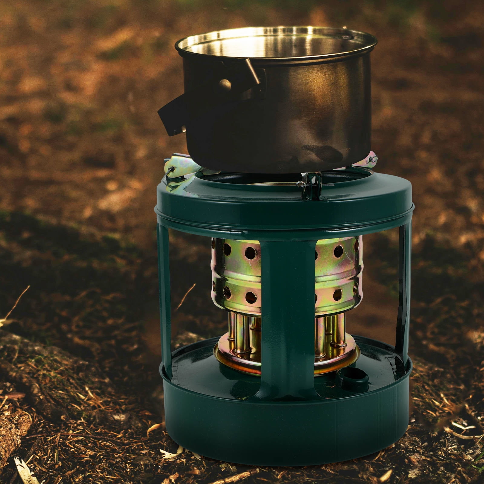 WHAMVOX 8 Wicks Camping Picnic Burner Furnace Portable Camping Stove Oil Stoves Cookware Outdoor Kerosene Stove For Backpacking Hiking Outdoor Adventure Cooking Supplies Dark Green