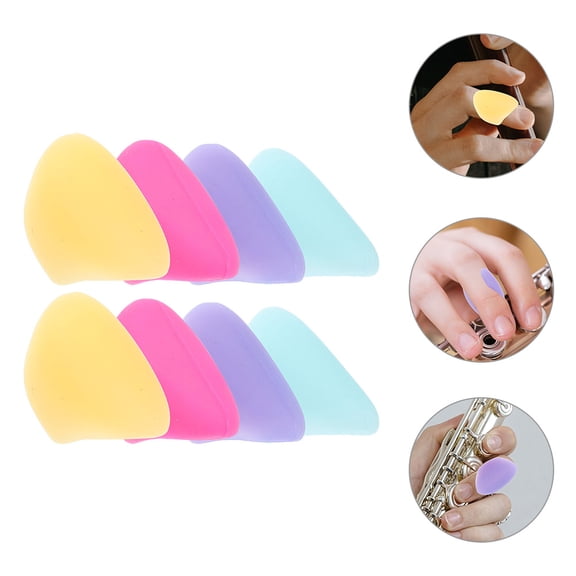 WHAMVOX 8Pcs Flute Thumb Rest Cushion Silicone Soft Finger Protector for Easy Installation Assorted Colors