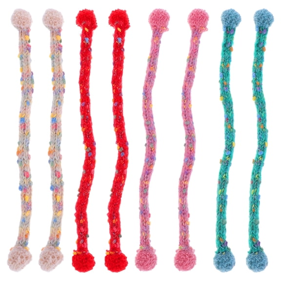 WHAMVOX 8PCS Doll Scarf Miniature Mini Scarves Snowman Crafts Scarves Winter Doll Supplies Knit Scarves Doll Scarf for 15cm-20cm Dolls