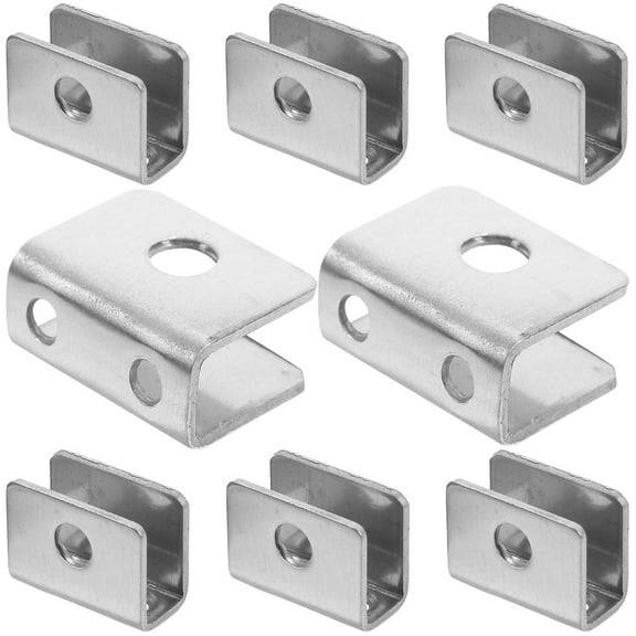 WHAMVOX 8PCS No-drill-on-glass Clamps Glass Panel Supports Glass Bracket Holders Size S
