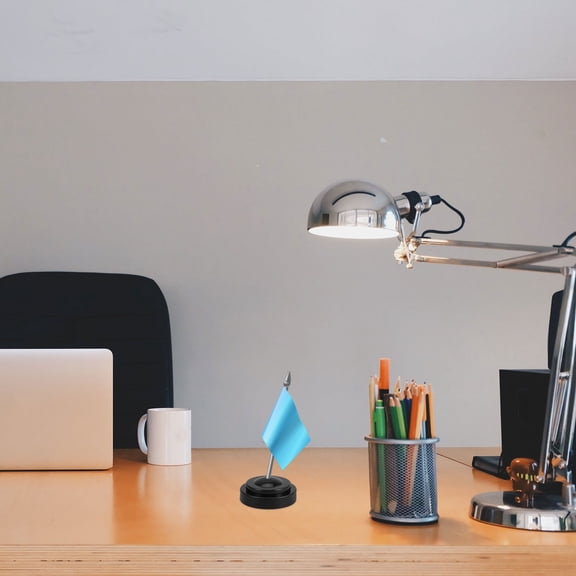 WHAMVOX 8Pcs Black Miniature Flag Stand Plastic Mini Flag Holder Small Desk Flag Stand Base for Holding Office Garden Table Stick Flags Pole