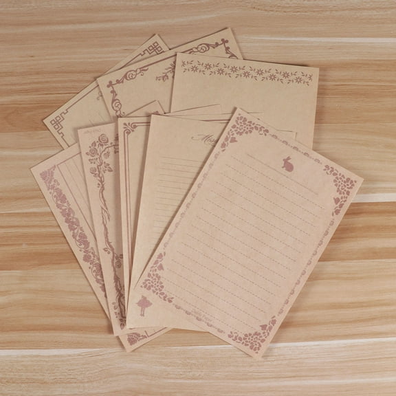 WHAMVOX 8Pcs Decorated Writing Paper Assorted Color Material Note-taking 8.5x5.7in