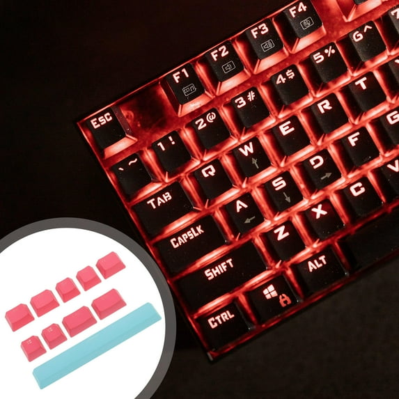 WHAMVOX 8Pcs Double Colors Pbt Keycaps for Pc Keyboard Mechanical Keyboard Accessories Customization