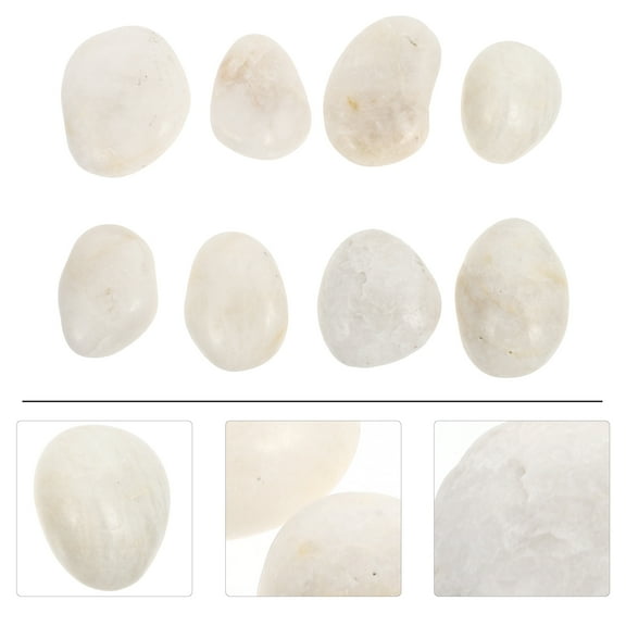 WHAMVOX 8Pcs Hand-Painted DIY Polishing Pebbles DIY Rocks Painting Craft Stones