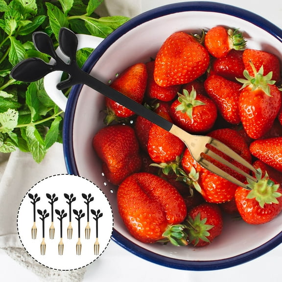 WHAMVOX 8-Piece Metal Fruit Fork Set, Delicate Cake and Dessert Tasting Forks, Multi-Use Stainless Steel Fruit Forks